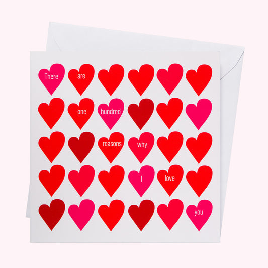 100 reasons Valentine's card