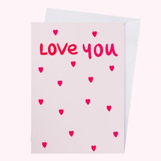 Ditsy heart Valentine card