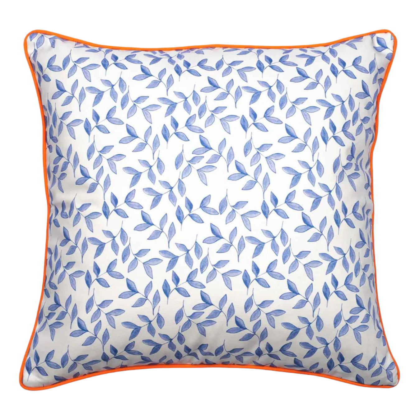 Blue leaves cushion