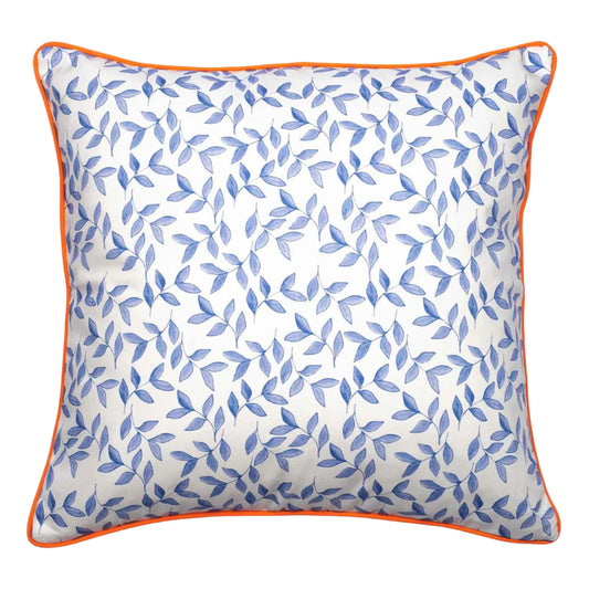 Blue leaves cushion