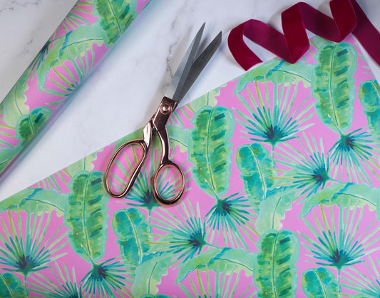 Pink Palm Gift Wrap