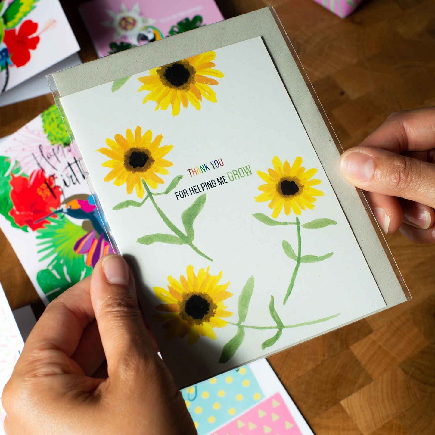 Sunflower thank you card