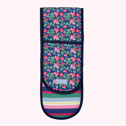 Navy Blossom oven glove