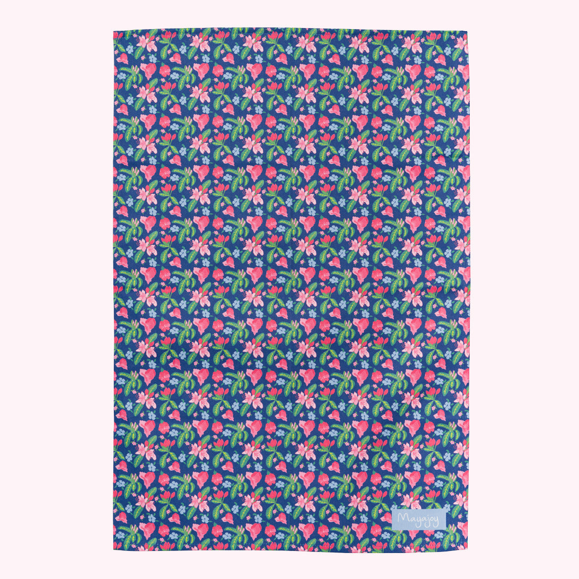 Blossom navy Tea towel