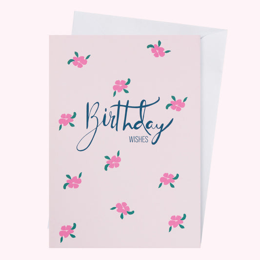 Birthday wishes ditsy floral card