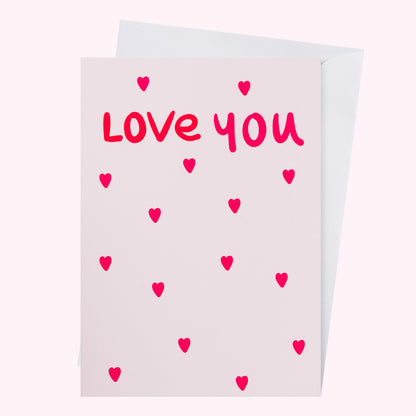 Ditsy heart Valentine card