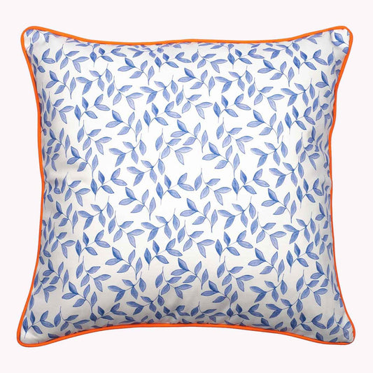 Blue leaves cushion