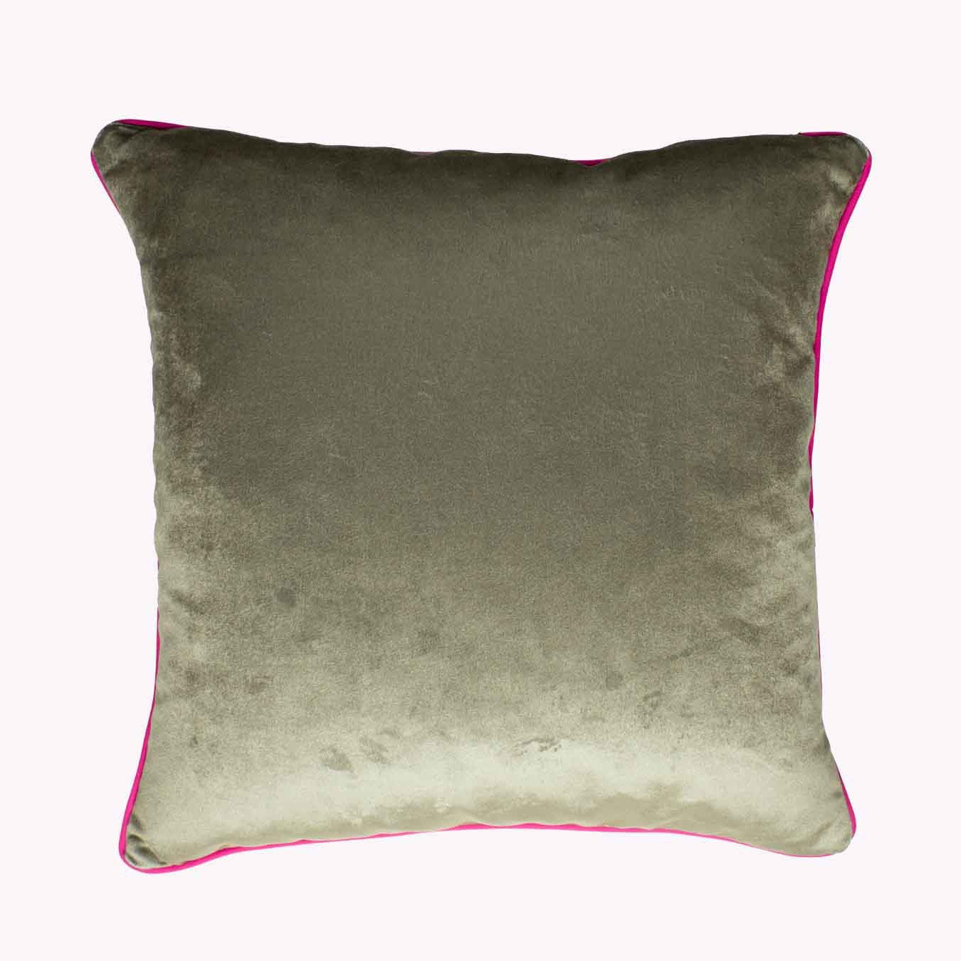 Fallen leaves cushion in velvet | Blue