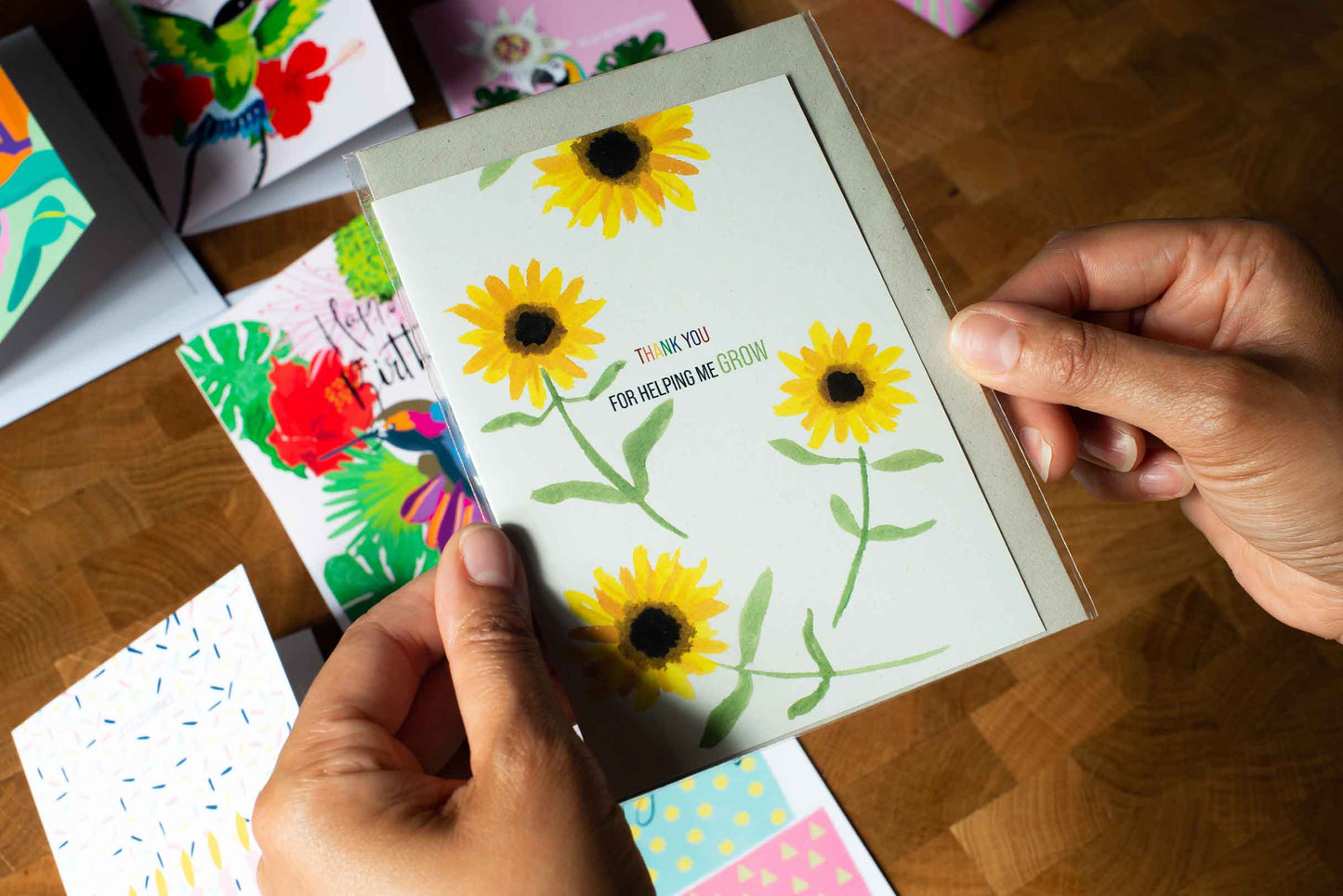 Sunflower thank you card